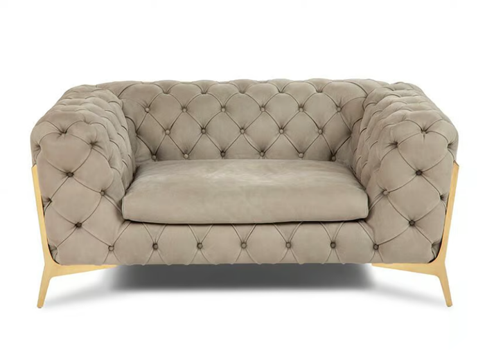 BELLE EPOQUE - Tufted leather armchair with armrests _ Calia Italia